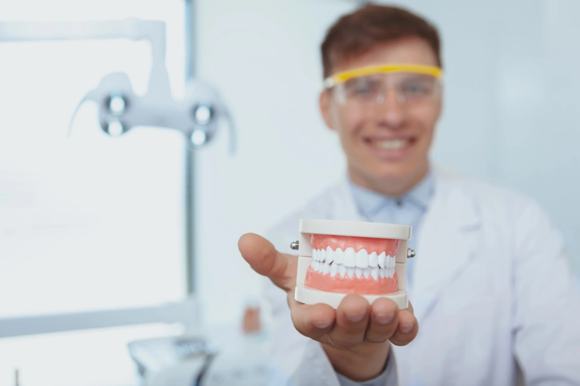 A family dentist near Arlington, VA showing a denture set